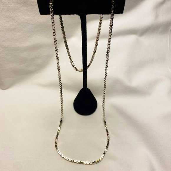 24" Box Silver Necklace - Picture 5 of 7